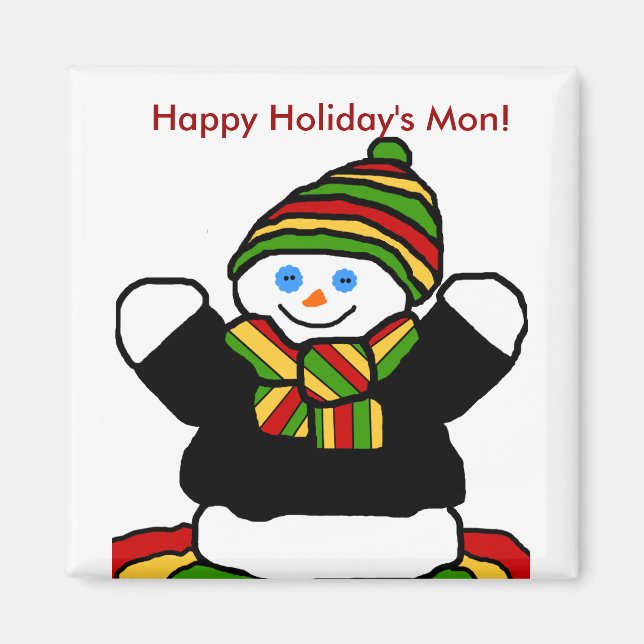 Reggae snögubbe magnet (Framsidan)