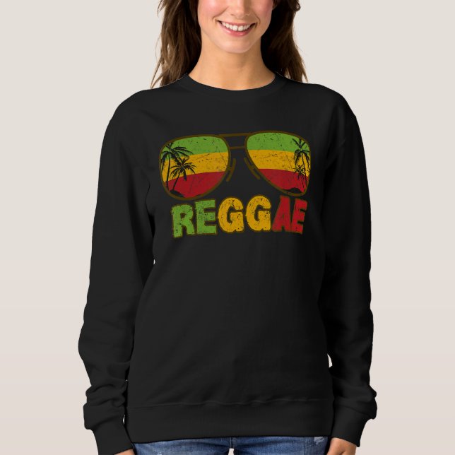 Reggae Sunglasses Rastafari Rasta Jamaica Reggae M T Shirt (Framsida)