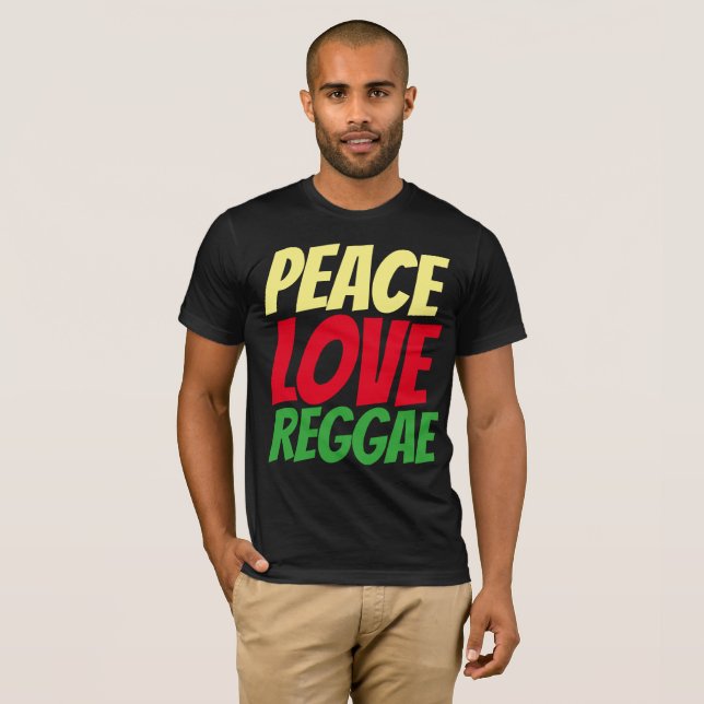 REGGAE t-shirts, Peace KÄRLEK T Shirt (Hel framsida)