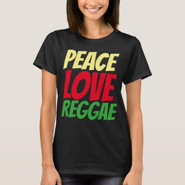 REGGAE t-shirts, Peace KÄRLEK Tee Shirt (Framsida)