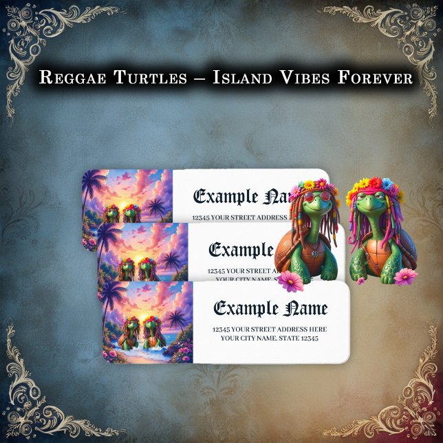 Reggae Turtles – Önska vibrationer för evigt.  Returadress Etikett (Skapare uppladdad)