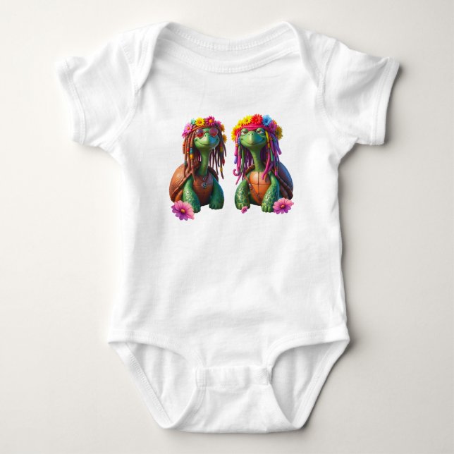 Reggae Turtles – Önska vibrationer för evigt.  T Shirt (Framsida)
