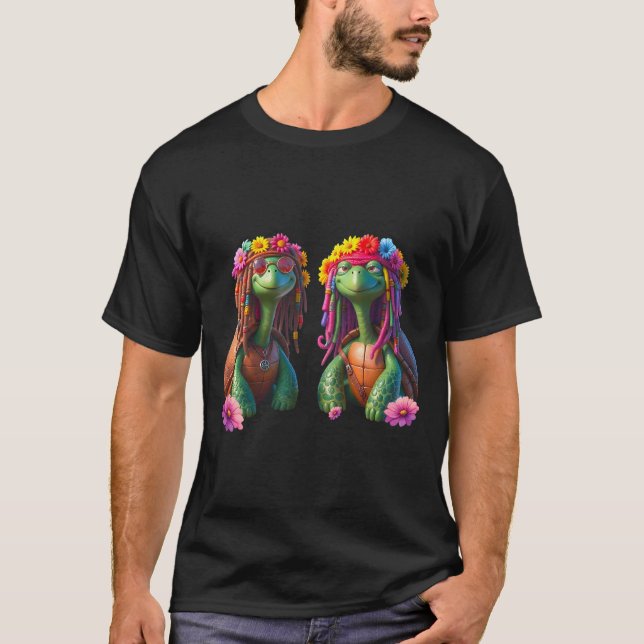 Reggae Turtles – Önska vibrationer för evigt.  T Shirt (Framsida)
