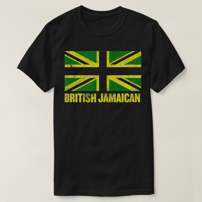 Reggae Yardie Clothing British Jamaican Union Jack T Shirt (Design framsida)