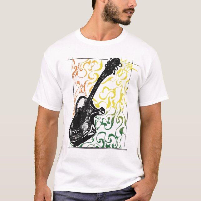 Reggaegitarrillustration Tröja (Framsida)