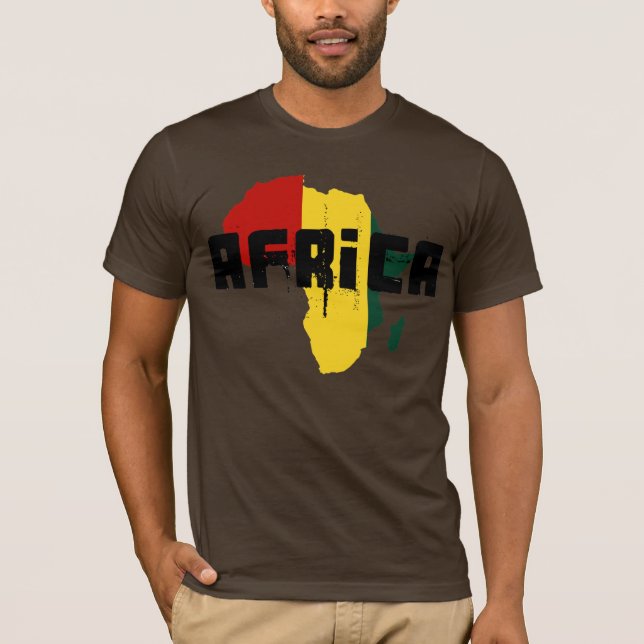 Reggaekarta av afrikansk Ragga för afrika konst T-shirt (Framsida)
