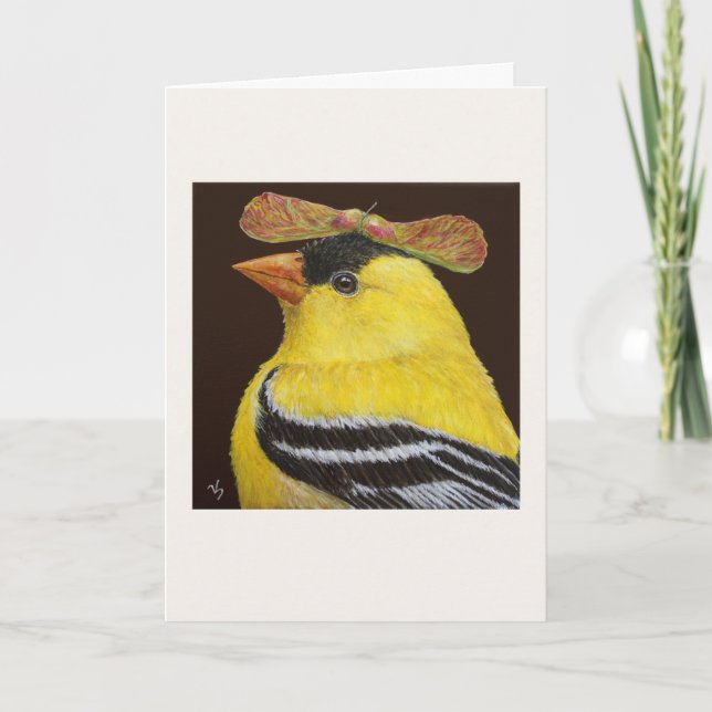 Reggie the goldfinch card kort (Framsida)