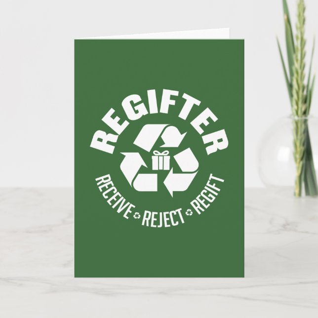 Regifter - ta emot, avvisa, ge på nytt. helgkort (Framsida)