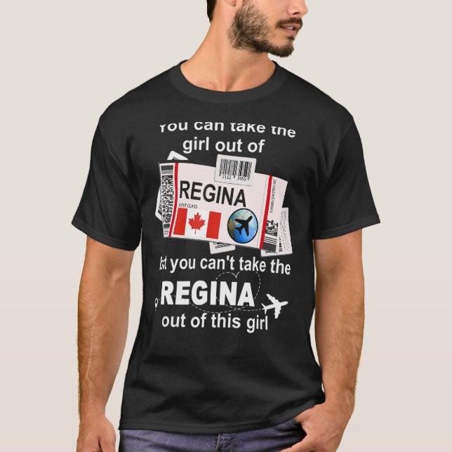 Regina Boarding Pass Regina Girl Regina T Shirt (Framsida)