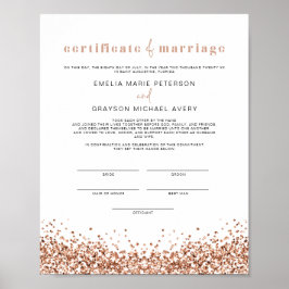 REGINA Glam Ro Guld Giftermål-certifikatet Poster