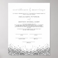 REGINA Glam Silver Sequins Giftermål certifikat P