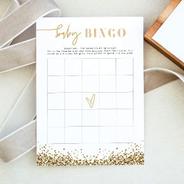 REGINA Gula Guld Glittrande Baby Shower Bingo Spel Inbjudningar