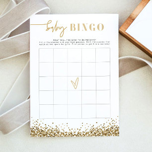 REGINA Gula Guld Glittrande Baby Shower Bingo Spel Inbjudningar