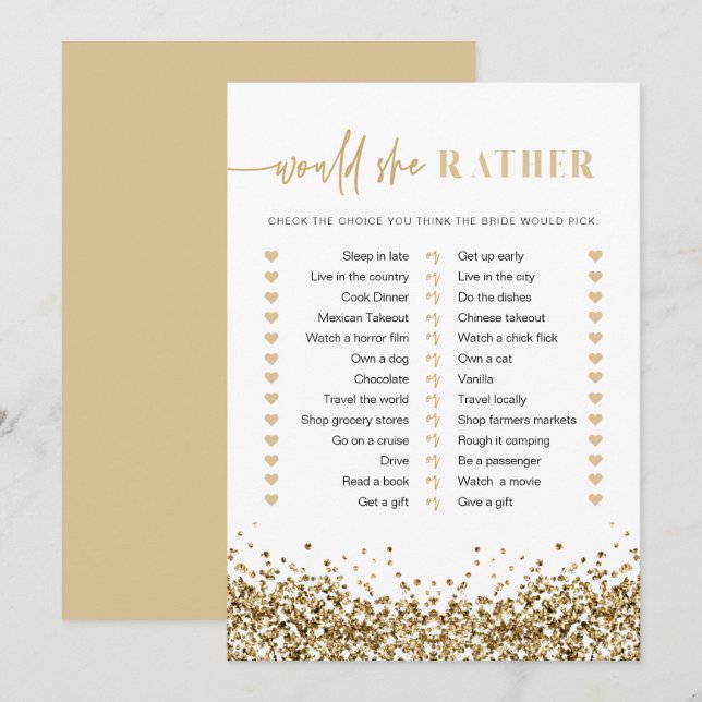 REGINA Gult Guld, skulle hon hellre vilja ha Möhip Inbjudningar (Fram/baksida)