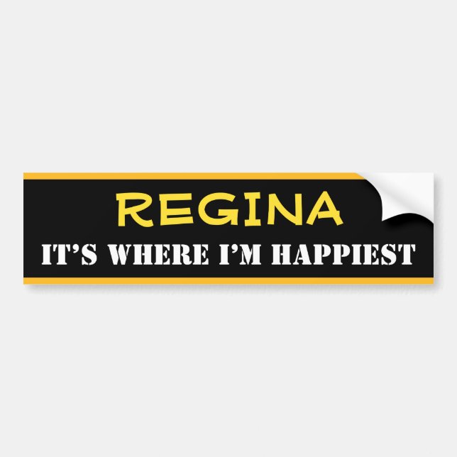 "REGINA" - "IT'S WHERE I'M HAPPIEST" (Kanada) Bildekal (Framsidan)