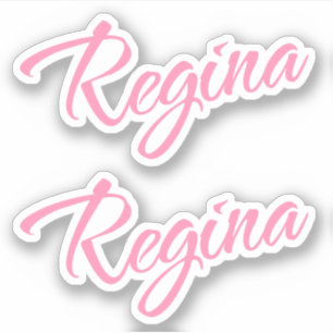 Regina Namn i Rosa x2 Klistermärken
