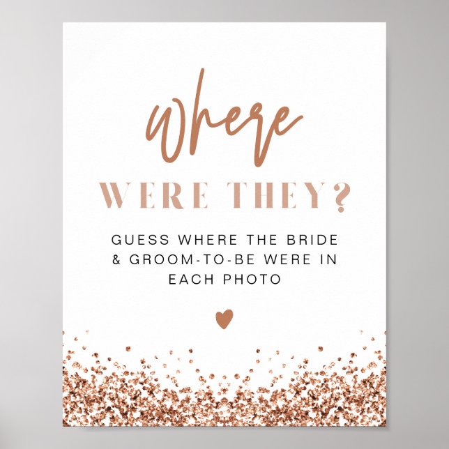 REGINA Rosa Guld Glitter Var Var De Sign Poster (Framsidan)