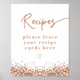 REGINA Rose Gold Glitter Bröllopsdusch Recept Poster