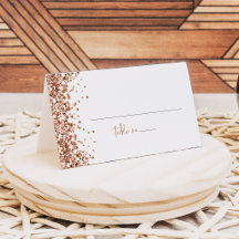 REGINA Rose Gold Glitter Bryllopsgäst Namn
