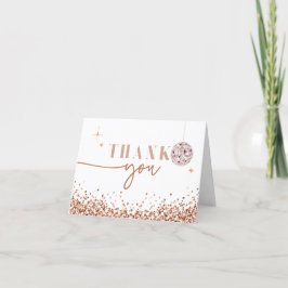 REGINA Rose Gold Glitter Disco Tack Kort