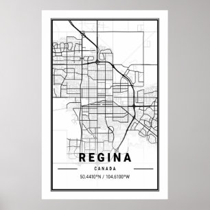 Regina Saskatchewan Kanada Cities Travel City Kart Poster