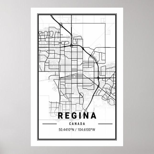 Regina Saskatchewan Kanada Cities Travel City Kart Poster (Framsidan)