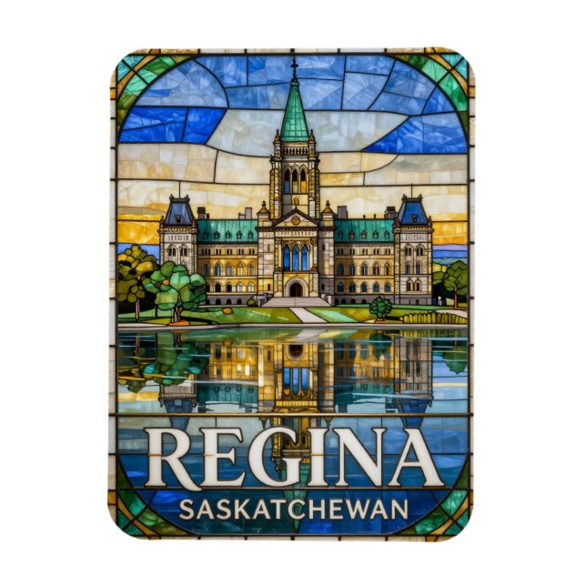 Regina Saskatchewan Prärestad 💎 Magnet (Vertikal)