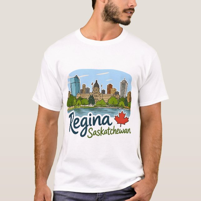 Regina Saskatchewan Söt Panorama Pride T Shirt (Framsida)