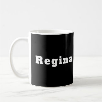 Regina schwarz weiß personalisiert kaffemugg