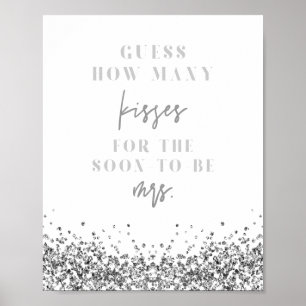 REGINA Silver How Many Kisses Bröllopsduschspel P Poster