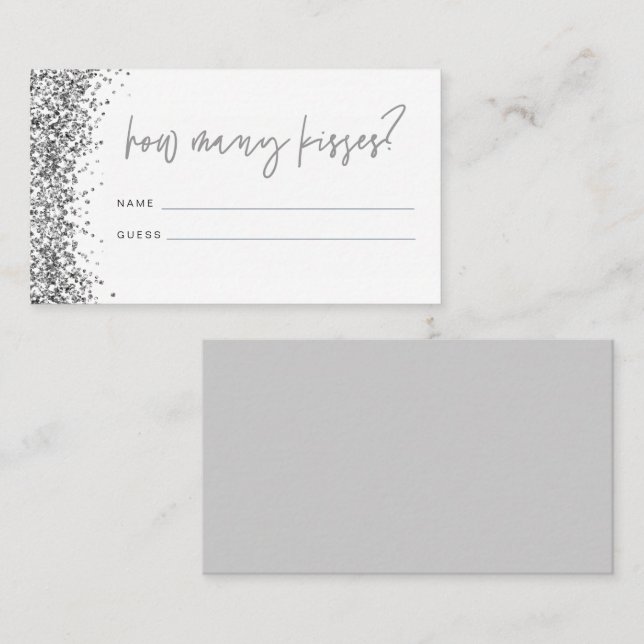 REGINA Silver Hur många Kisses Möhippa Card Placeringskort (Fram/baksida)