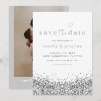REGINA Silver Sequins Glitter Spara datum