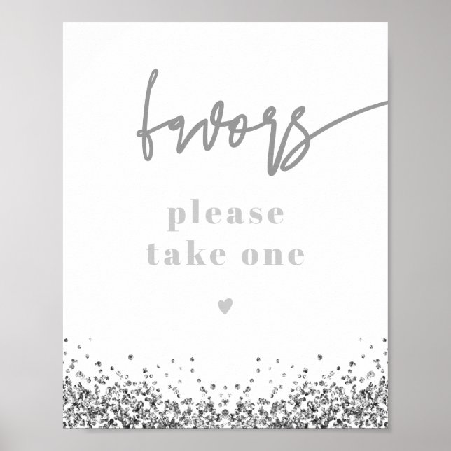 REGINA Silverfärgade glitter Diskotek Bröllopsfest Poster (Framsidan)