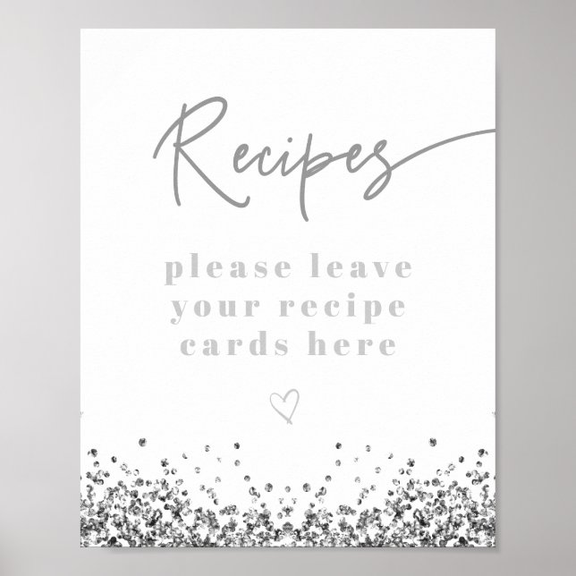 REGINA Silverpärlor Bröllopsdusch Recept Poster (Framsidan)