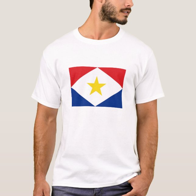 region för land för sabaöflagga nederländsk t-shirt (Framsida)