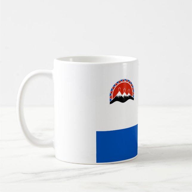 region för republik för kamchatka flaggarussia kaffemugg (Vänster)