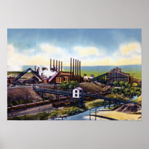 Region för Wilkes BarrePennsylvania coalmining Poster
