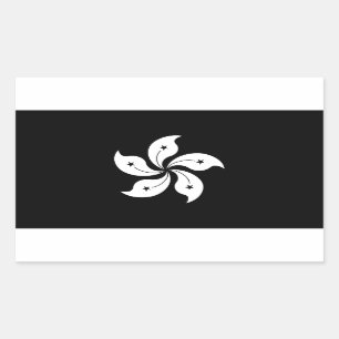 Regional flagga för svart Hong Kong Orchidblomma Rektangulärt Klistermärke