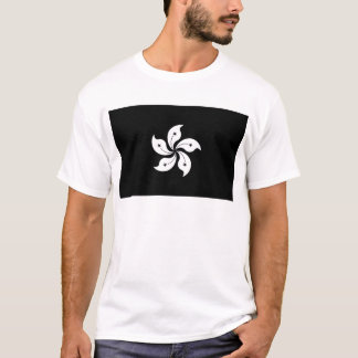 Regional flagga för svart Hong Kong Orchidblomma T-shirt