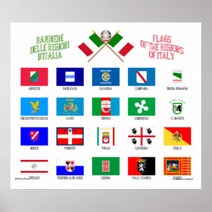 Regional flaggor av italien poster