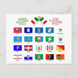 Regionala Flaggor i Italien Vykort