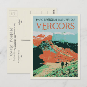 Regionalparken Vercors färgstark illustration Fran Vykort