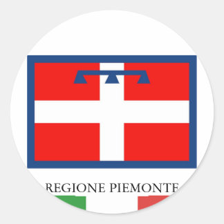 Regione Piemonte flagga Runt Klistermärke