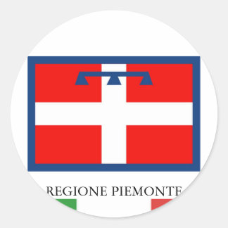 Regione Piemonte flagga Runt Klistermärke