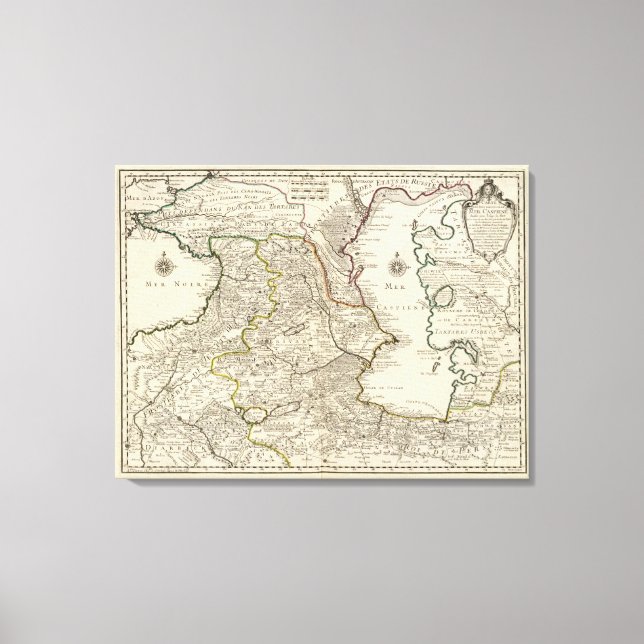 Regionen kring Kaspiska havet Canvastryck (Framsida)