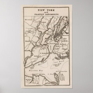 Regionen New York och New jersey Poster