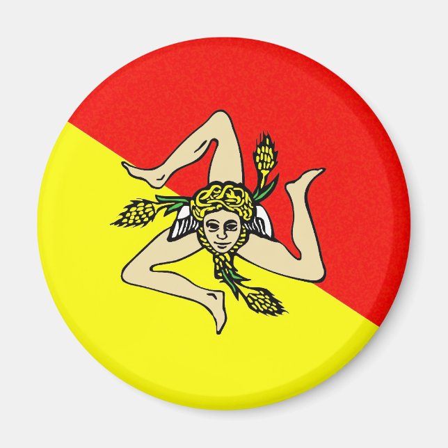 Regionen Sicilien flagga italien sicilia county Magnet (Framsidan)