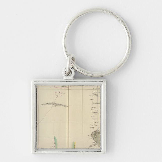 Regionen Tchad Sjö, Afrika Fyrkantig Silverfärgad Nyckelring (Framsidan)