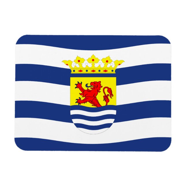 Regionen Zeeland flagga Netherlands Provindutch Magnet (Horisontell)