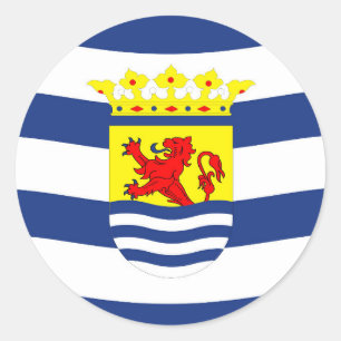 Regionen Zeeland flagga Netherlands Provindutch Runt Klistermärke